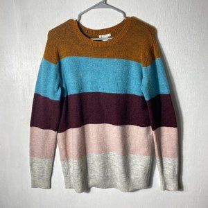 H&M multicolored striped pull over sweater size small